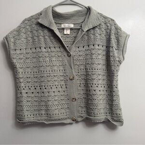 5/$20 green Short Sleeve Knit Cardigan